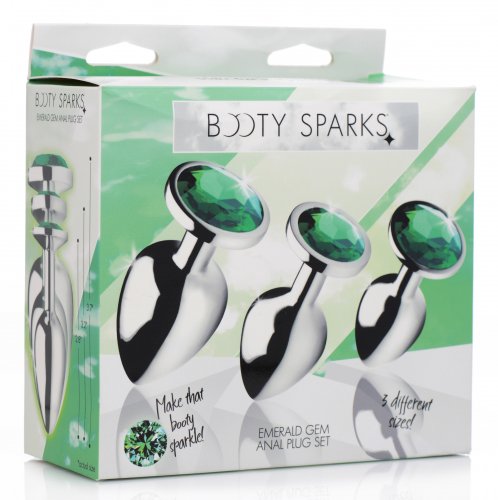 BOOTY SPARKS EMERALD GEM ANAL PLUG SET
