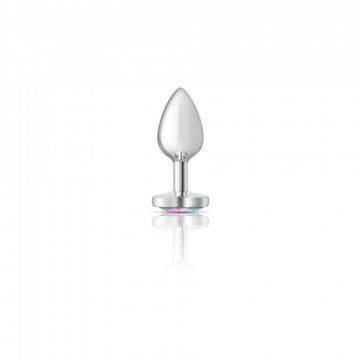 CHEEKY CHARMS HEART CLEAR IRIDESCENT SMALL SILVER PLUG