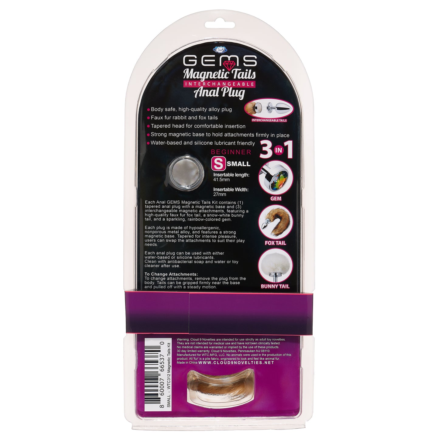 CLOUD 9 MAGNETIC TAILS KIT SMALL ANAL GEMS LINE