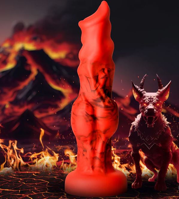 CREATURE COCKS FIRE HOUND SILICONE DILDO SMALL