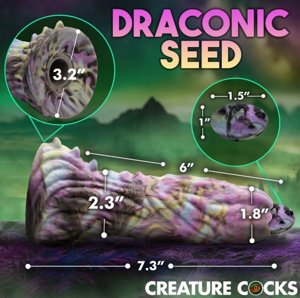CREATURE COCKS DRAGON SPAWN OVIPOSITOR DILDO W/ EGGS