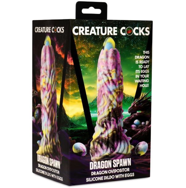 CREATURE COCKS DRAGON SPAWN OVIPOSITOR DILDO W/ EGGS
