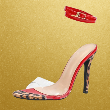 4in Classy Red Cheetah Stiletto Heels