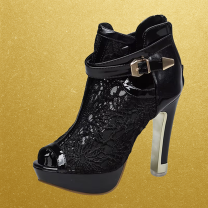 4in Lace Print Platform Booties