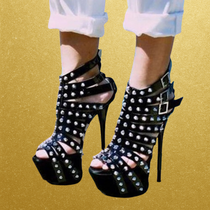 7in  Studded Platform Booties