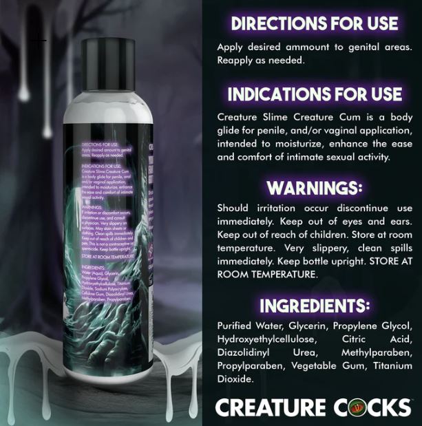 CREATURE COCKS CREATURE SLIME UNSCENTED CREATURE CUM LUBE 8OZ