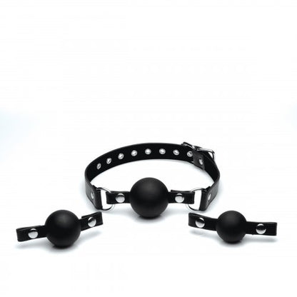 STRICT INTERCHANGEABLE SILICONE BALL GAG SET