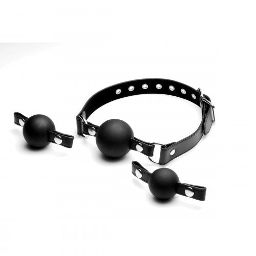 STRICT INTERCHANGEABLE SILICONE BALL GAG SET