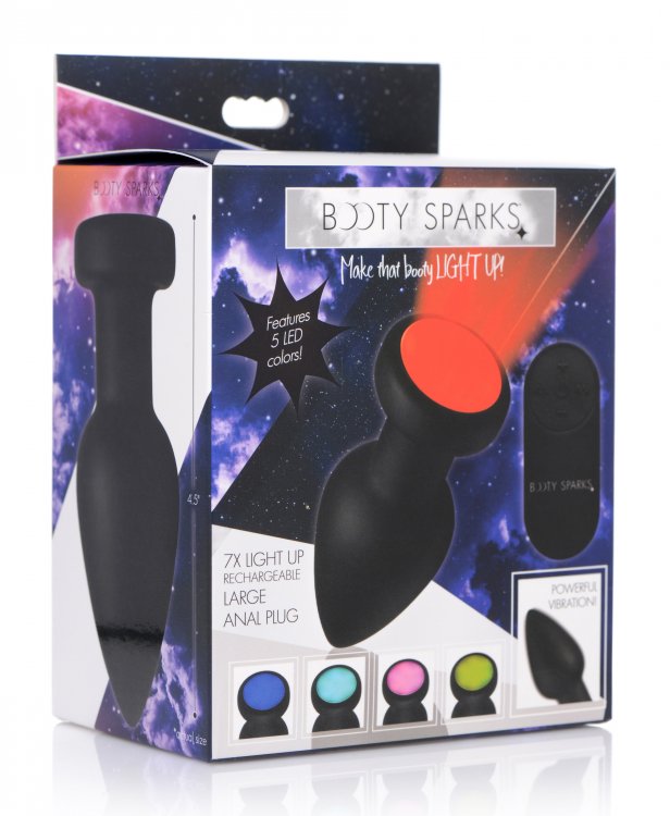 BOOTY SPARKS SILICONE LED PLUG VIBRATING LARGE