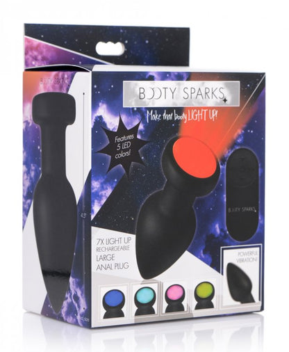 BOOTY SPARKS SILICONE LED PLUG VIBRATING LARGE