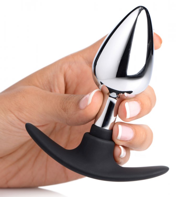 MASTER SERIES DARK INVADER METAL & SILICONE ANAL PLUG MEDIUM