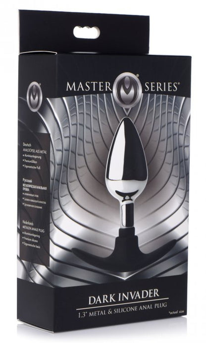 MASTER SERIES DARK INVADER METAL & SILICONE ANAL PLUG MEDIUM