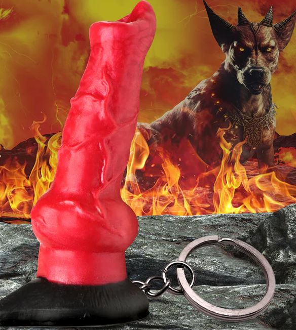 CREATURE COCKS HELL HOUND SILICONE KEYCHAIN