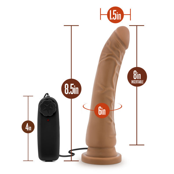 DR SKIN 8.5 VIBRATING REALISTIC COCK W/SUCTION CUP MOCHA"