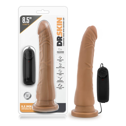 DR SKIN 8.5 VIBRATING REALISTIC COCK W/SUCTION CUP MOCHA"