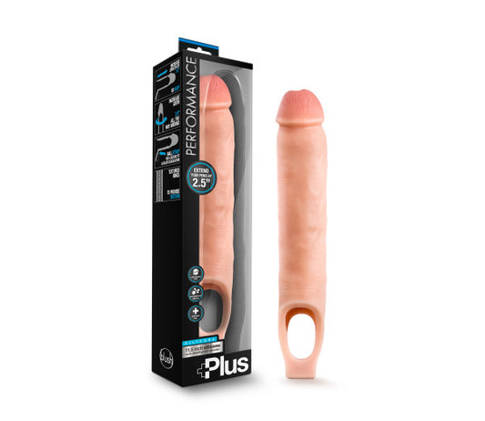 PERFORMANCE PLUS 11.5IN SILICONE COCK SHEATH PENIS EXTENDER VANILLA