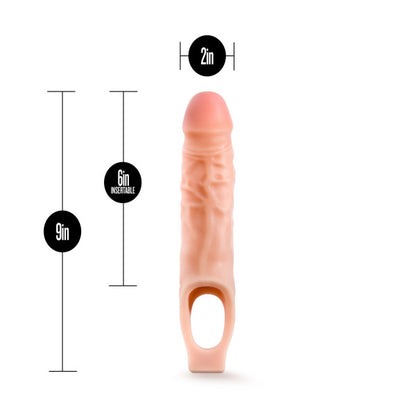 PERFORMANCE 9IN COCK SHEATH PENIS EXTENDER VANILLA