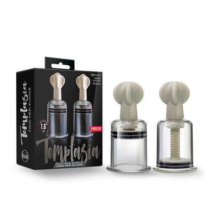 TEMPTASIA CLIT & NIPPLE TWIST LARGE SUCKERS SET OF 2 CLEAR