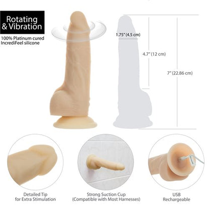 NAKED ADDICTION 7IN ROTATING & VIBRATING DONG