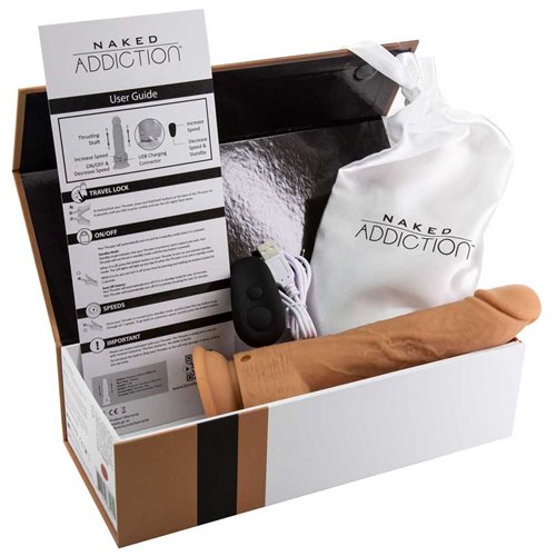 NAKED ADDICTION 9IN CARAMEL THRUSTING DONG W/ REMOTE