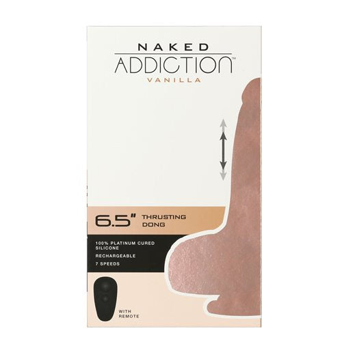 NAKED ADDICTION 6.5IN VANILLA THRUSTING DONG W/ REMOTE
