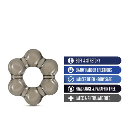 STAY HARD THICK BEAD COCK RING BLACK