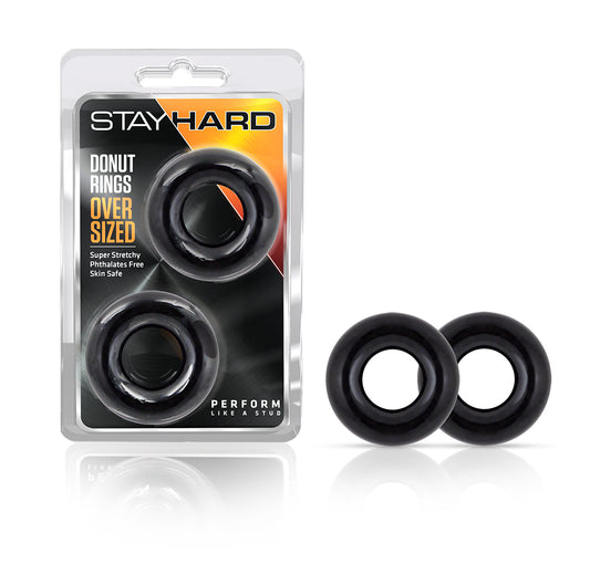 STAY HARD DONUT RINGS OVERSIZED BLACK