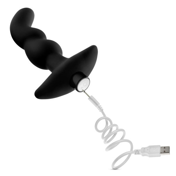 ANAL ADVENTURES PLATINUM SILICONE VIBRATING PROSTATE MASSAGER 03 BLACK