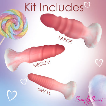 SIMPLY SWEET SILICONE BUTT PLUG SET PINK
