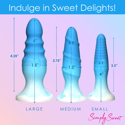 SIMPLY SWEET SILICONE BUTT PLUG SET BLUE