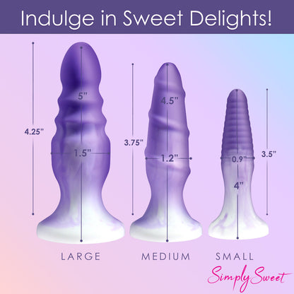 SIMPLY SWEET SILICONE BUTT PLUG SET PURPLE