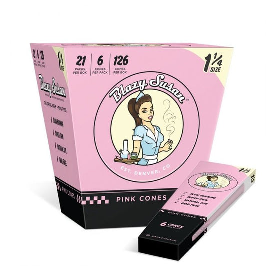 BLAZY SUSAN PINK CONE 1.25 6PK 21 PER BOX (NET)