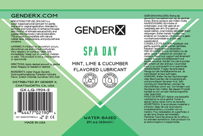 GENDER X SPA DAY FLAVORED LUBE 2 OZ