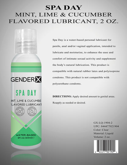 GENDER X SPA DAY FLAVORED LUBE 2 OZ