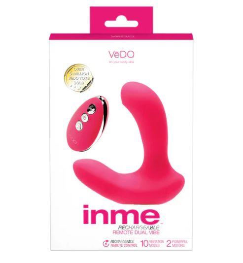 VEDO INME DUAL VIBE W/ REMOTE RECHARGEABLE PINK