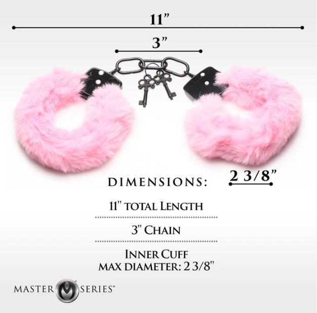 MASTER SERIES CUFFED IN FUR HANDCUFFS PINK