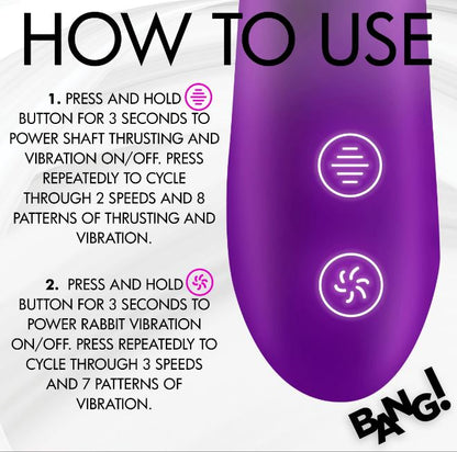 THRUSTING & SUCKING RABBIT VIBRATOR PURPLE