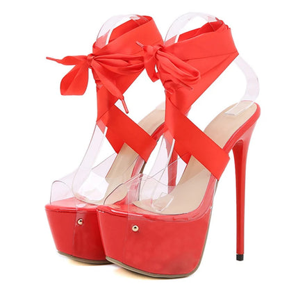 6.5in Sweet Ribbon Laced Platform Heels