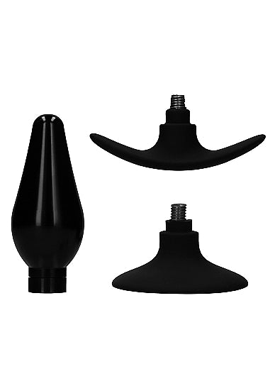 (WD) INTERCHANGEABLE BUTT PLUG POINTED MEDIUM BLACK
