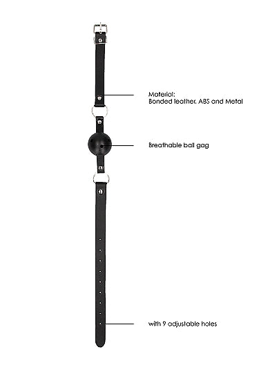 B&W BREATHABLE BALL GAG BLACK