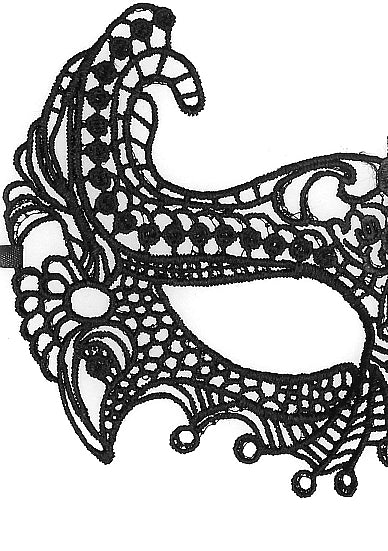 B&W LACE EYE MASK EMPRESS