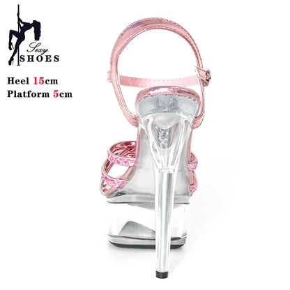 6in Pink Sparkle Platforms