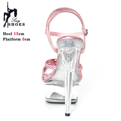 6in Pink Sparkle Platforms