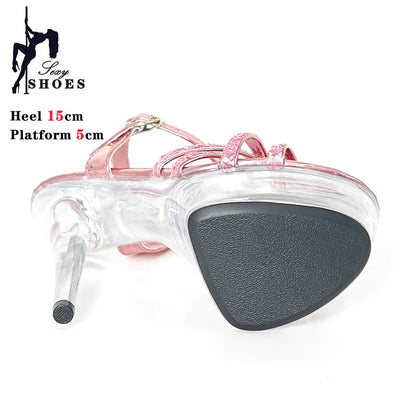 6in Pink Sparkle Platforms