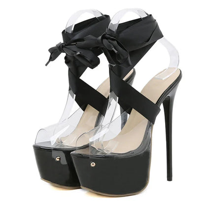 6.5in Sweet Ribbon Laced Platform Heels