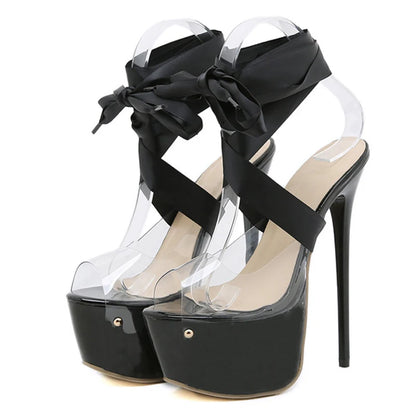 6.5in Sweet Ribbon Laced Platform Heels