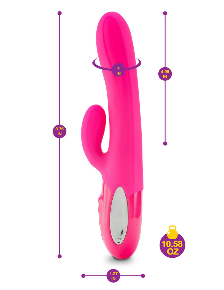 VIBEN HYPNOTIC THRUSTING RABBIT W/ CLIT STIM HOT PINK