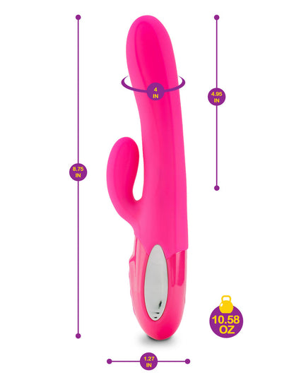 VIBEN HYPNOTIC THRUSTING RABBIT W/ CLIT STIM HOT PINK