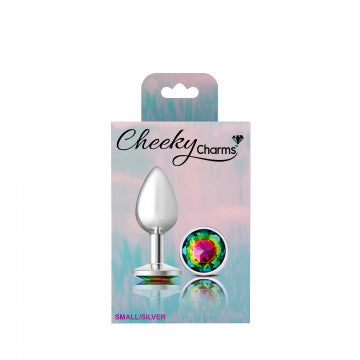 CHEEKY CHARMS ROUND RAINBOW SMALL SILVER PLUG