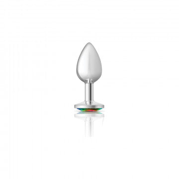 CHEEKY CHARMS ROUND RAINBOW SMALL SILVER PLUG